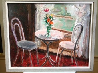 Original James Pascucci Painting - Bentwood Chairs - Oil On Board - SKU: 9010-1056 - 26' X 32'