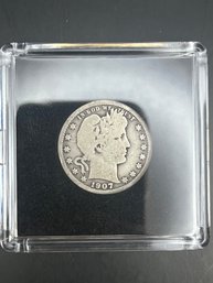 Beautiful 1907 Barber Silver Quarter