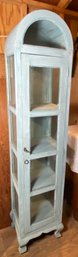 Glass Display Vitrine Curio Cabinet With Key 16x14x75in 4 Shelves