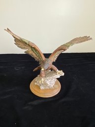 Giuseppe Armani Vintage Figurine, Eagle On Rocks From The Wildlife Collection