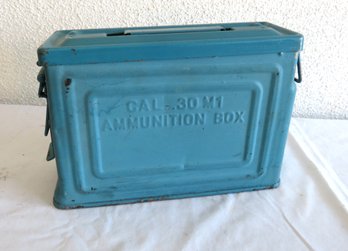 Blue Paint Vintage 30 Caliber Ammo Box