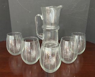 Pitcher With Set Of 5 Glasses