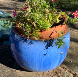 Heavy Planter W/Terra Cotta Pot