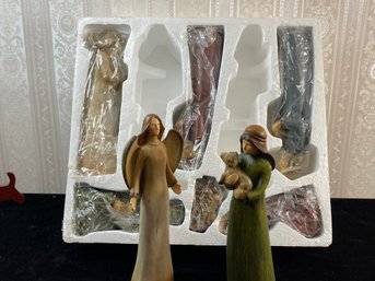 Several Piece Wooden Nativity Set