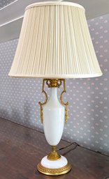 A Vintage Bronze And Milk Glass Neoclassical Urn Form Lamp