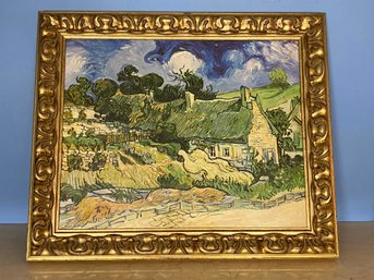 Framed Vincent Van Gogh: Thatched Cottages At Cordeville Artwork