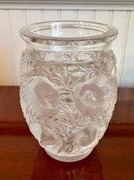 A Frosted Lalique Bagatelle - Signed - Vase With Birds