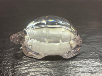 Vintage Baccarat Hand Cooler French Crystal Turtle