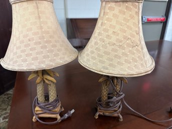 Pair Of Palm Tree Lamps