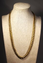 Vintage Gold Tone Curb Link Costume Necklace