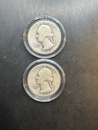 2 Washington Silver Quarters 1944, 1944-D