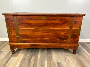 Vintage Late 1800s Cedar Chest W/Brass Banding