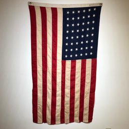 Lovely Vintage 48 Star American Flag - BULL DOG BUNTING - 3 X 5 Embroidered Stars - Nice Flag - Brass Eyelets