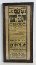 Framed J.C. Rockwell Tent Show Advertisement