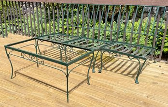 A Vintage Wrought Iron Sofa And Coffee Table, Possibly Woodard