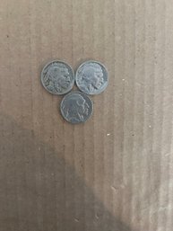 Vintage Lot Of 3 Buffalo Nickels (1) 1936 (1) 1936-S And (1) 1936-D