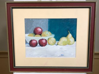 Original James Pascucci Painting Pastel Still Life Apples & Pears - 23' X 19'