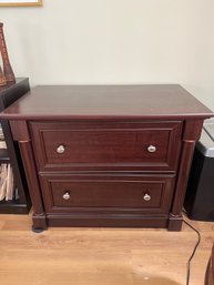 Pair Of Wooden Two Drawer Lateral Filing Cabinets