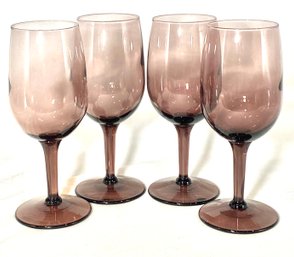 Vintage Set Of 4 Amethyst Small Wine Glasses