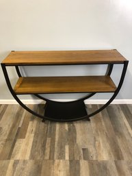 Black Metal And Rustic Wood Modern Console Table