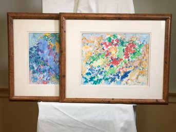 Two Original James Pascucci Painting Abstract Watercolors On Paper - 22' X 17-3/4'