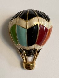 COLORFUL SIGNED 2000 P.S. CO HOT AIR BALLOON BROOCH