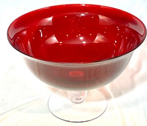 Incredible Ruby Red Pedestal Bowl