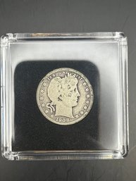 Beautiful 1908-D Barber Silver Quarter