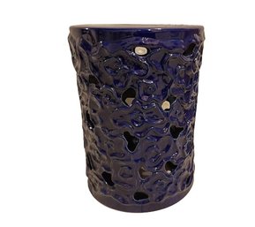 Deep Blue Ceramic Garden Stool