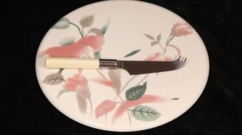 MIKASA ' SILK FLOWERS' CHEESE PLATTER & KNIFE