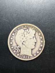 1912-S Silver Barber Half Dollar