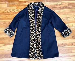 A Ladies' Jacket With Faux Fur Trim