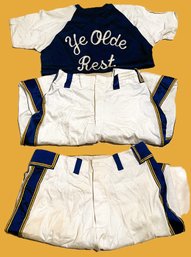 Vintage Ye Olde Restaurant Baseball Uniform-Russell Southern Company Size M Top And Telco Pants Size 36 & 38