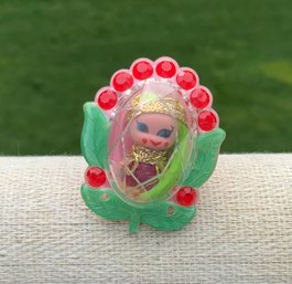 RARE Vintage 1967 Mattel Liddle Jewelry Kiddles Ring With Removable Mini Doll