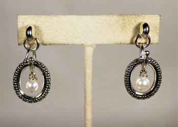 Michael Dawkins 14K Gold And Sterling Silver Cultured Pearl Pierced Earrings