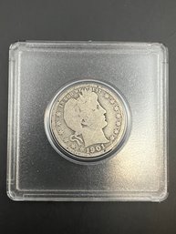 Beautiful 1901 Barber Silver Quarter