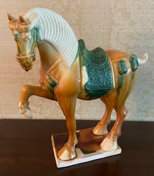 Vintage Glazed Ceramic Chinese TANG DYNASTY Style Horse