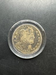 1892 Silver Barber Quarter