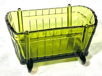 Vintage Indiana Glass Co. Olive Green Cradle