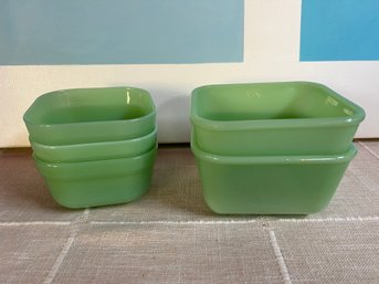 5 Jadeite Fire King Bowls