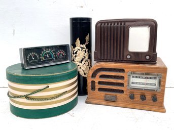 An Antique Bakelite Radio Frame, Crosley Radio, And More Vintage Decor