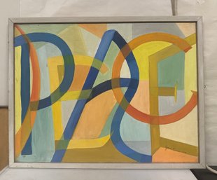 Original Watercolour Art Painting Of Alphabets Signed By The Artist Jean Carrozza1976 In A Wooden Frame.DC-WAB