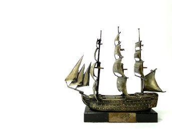 Small Brass Cast Model Of The Square Rigger Victory