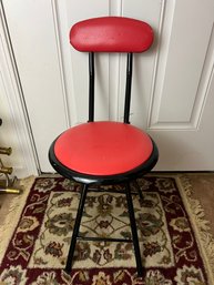 Folding Red Vinyl Chair