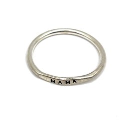 Sterling Silver MAMA Ring, Size 8