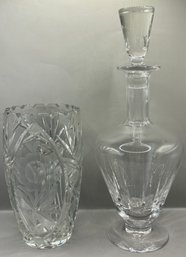 Gorgeous Crystal Decanter & Vase