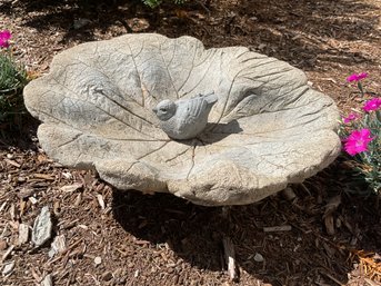 Charming Concrete Ground Standing Birdbath