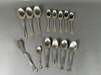 Vintage Sterling Silver Spoons & Butter Spreader