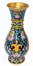 Vintage Cloisonne Enamel Over Brass Vase With Great Coloring - Lot 1