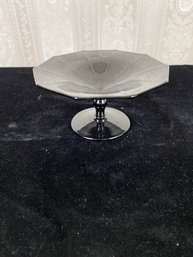 Vintage Dark Glass Large Standing Dish